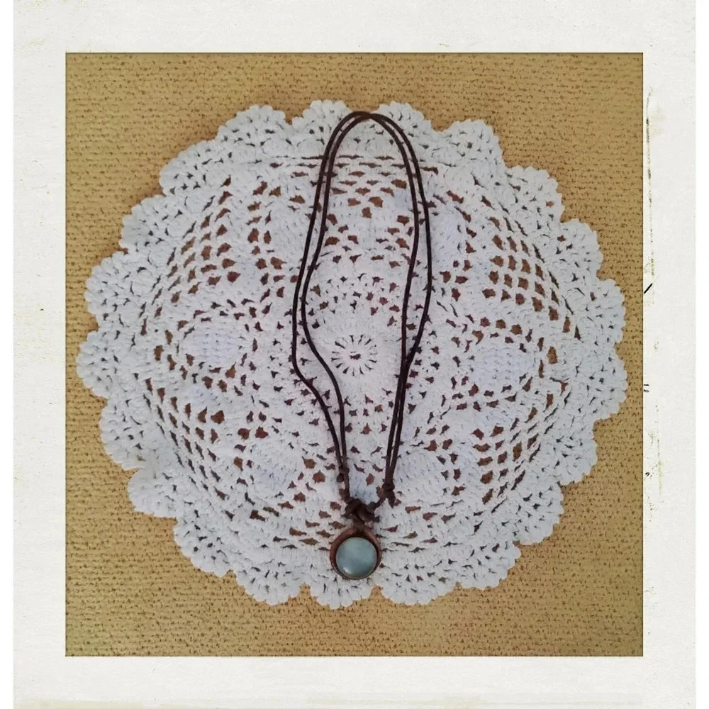 ✨BOGO FREE✨ Boho Pearly Light Aqua Blue Green Stone Adjustable Chocker Necklace